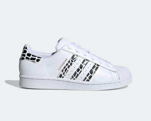Adidas Originals Superstar White Leopard Stripes Womens Shoes FV3452