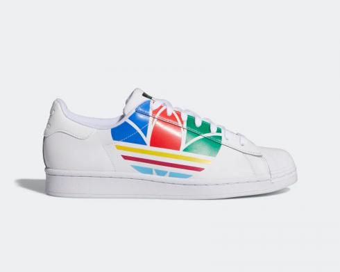 Adidas Superstar Pure Colorful Trefoil Core White Red Blue FU9519