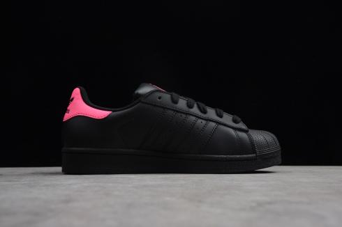 Adidas Womens Originals Superstar Core Black Pink Shoes AF5666