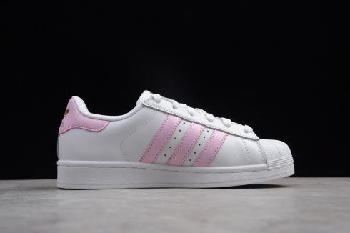 Adidas Womens Superstar Cloud White Pink Metallic Gold CQ1888
