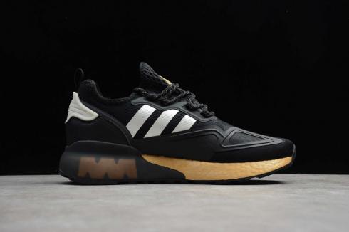 Adidas ZX 2K BOOST Core Black Gold Metallic Running Shoes FY2014