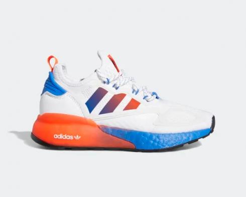 Adidas ZX 2K Boost Cloud White Solar Red Blue Shoes FX9519