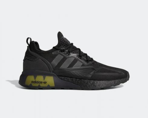 Adidas ZX 2K Boost Core Black Solar Yellow Shoes FV8453