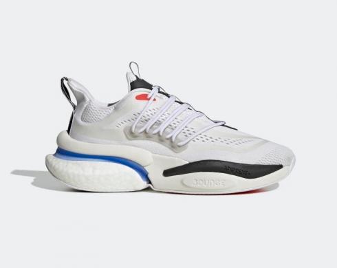 Adidas AlphaBOOST V1 Cloud White Blue Fusion Bright Red HP2757