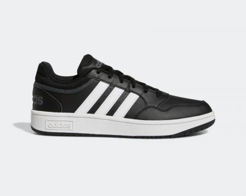 Adidas Hoops 3.0 Low Black White Stripes GY5432