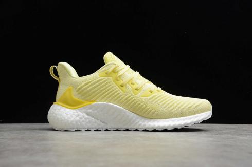 Adidas Womens AlphaBoost Yellow Cloud White Core Black Shoes EF1286