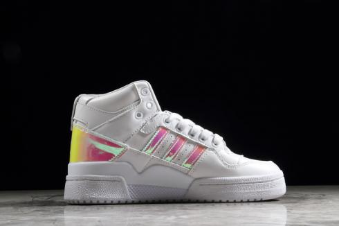 Adidas Womens Original Forum Mid Refined Cloud White Pink Shoes D98180