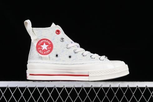 Converse Chuck 70 Double Lace High Year of the Dragon Egret Red Cloudy Daze Grey A08701C