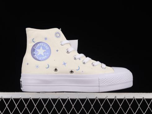 Converse Chuck Taylor All Star Lift Platform Sneakers Egret Moonrise Purple A02895C