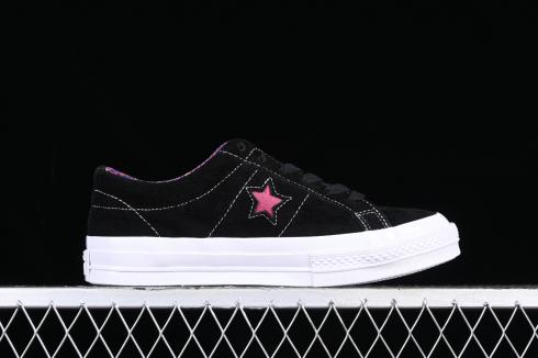 Converse One Star Suede Seasonal Colors OX Twisted Classic Black Purple White 166847C