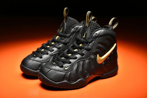 Nike Air Foamposite Pro Kid Shoes Black Gold New