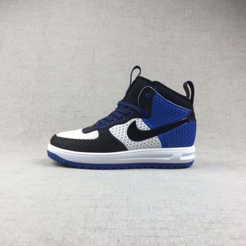 black white and blue nike shoes