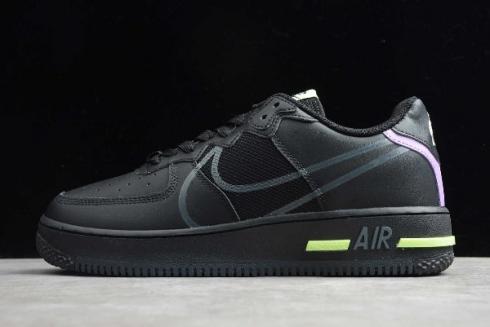 2020 Nike Air Force 1 React Anthracite Violet Star Barely Volt CD4366 001
