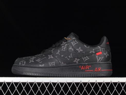LV x Nike Air Force 1 07 Low Black Grey Red 1A9VD8