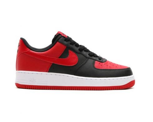 Nike Air Force 1'07 Challenge Red White Black Athletic Sneakers 820266-009