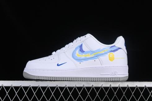 Nike Air Force 1 07 Low Bape Blue Yellow White Grey PF9055-773