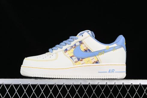 Nike Air Force 1 07 Low Just Do It White Yellow Blue FJ7740-018