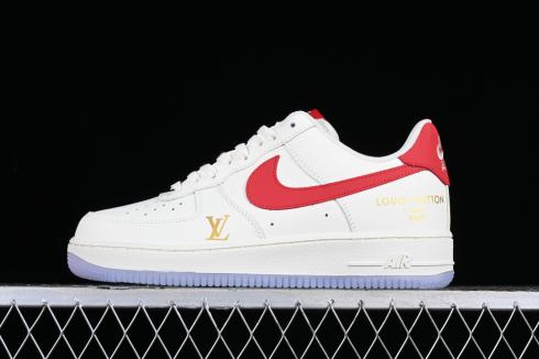 Nike Air Force 1 07 Low LV White Red Metallic Gold Blue BS9055-711