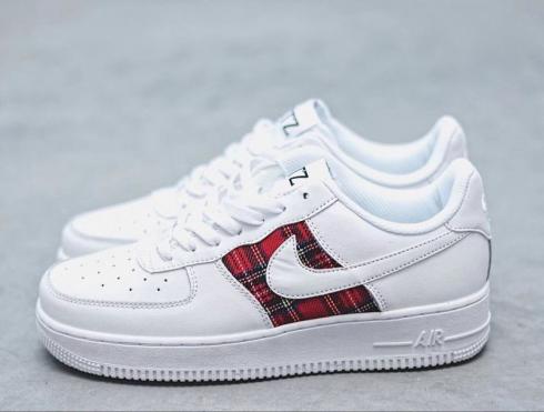 Nike Air Force 1 Low 07 Flannel White Red AH596728-035