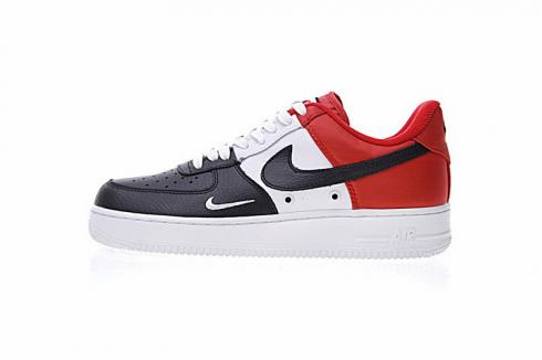 Nike Air Force 1 Low 07 LV8 Black Toe White Red Mens Shoes 823511-603