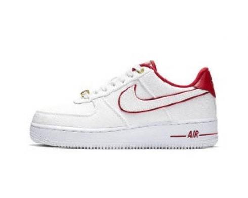 Nike Air Force 1 Low Lux White Red Womens Shoes 898889-101