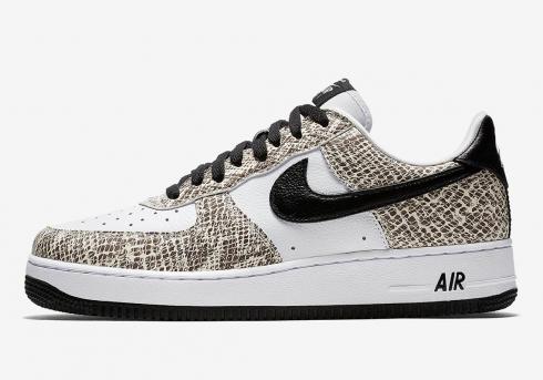 Nike Air Force 1 Low True White Black Cocoa Snake 2018 845053-104