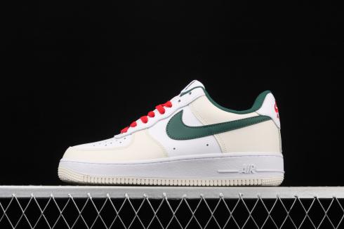 Nike Air Force 1 Low White Beige Green Red Womens Shoes FF0902-012
