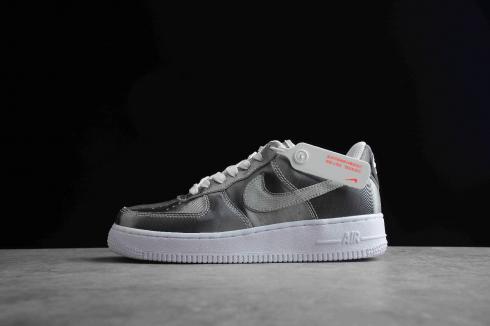 Nike Air Force 1 Low White Metallic Silver Grey Shoes CH1808-668