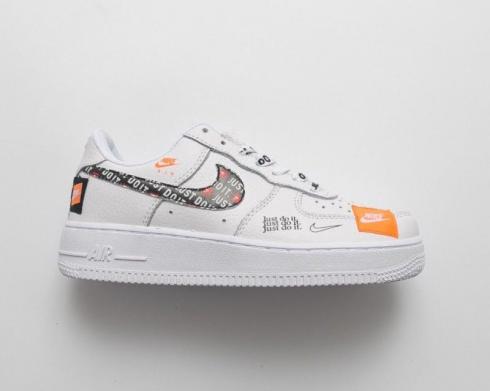 Nike Air Force 1 Low White Orange Black Running Shoes 905345-500