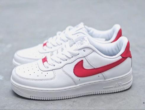 Nike Air Force 1 Low White Red Athletic Sneakers AQ3774-991