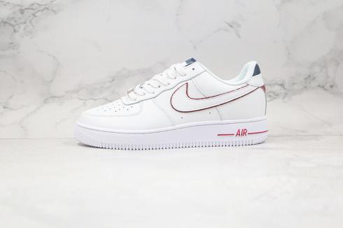 Nike Air Force 1 Low White Red Navy Blue Running Shoes AH0287-212