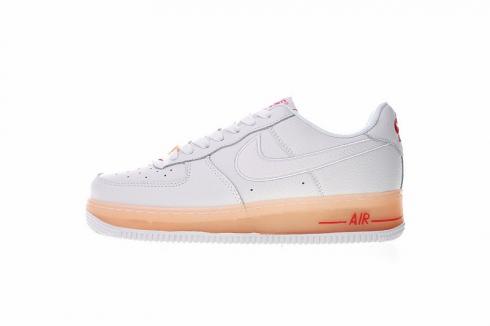 Nike Air Force 1 Upstep One Low White Orange Casual Sneaker 596728-040