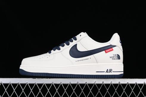 Supreme x The North Face x Nike Air Force 1 07 Low Off White Dark Blue SU2305-005