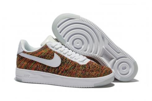 Nike Men Air Force 1 Low Ultra Flyknit White Gold Multi Color 817419