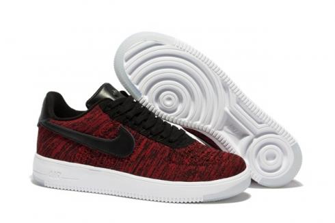 Nike Men Air Force 1 Low Ultra Flyknit Wine Red Black LifeStyle Shoes 817419