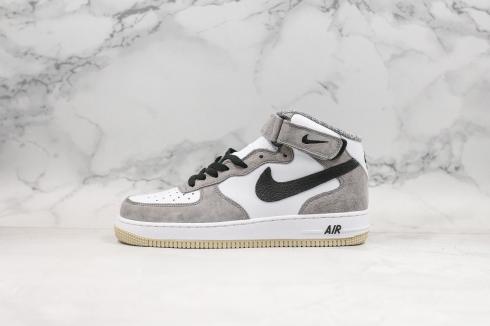 Nike Air Force 1 Mid 07 Light Grey White Black Shoes 808790-107