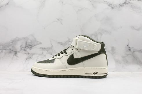 Nike Air Force 1 Mid Beige Green White Mens Running Shoes 808788-999