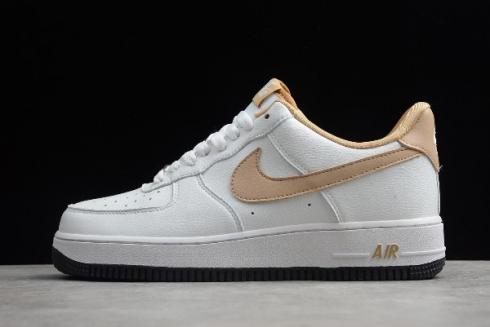 2020 Latest Nike Air Force 1'07 White Earth Yellow Mens Size AA6818 068