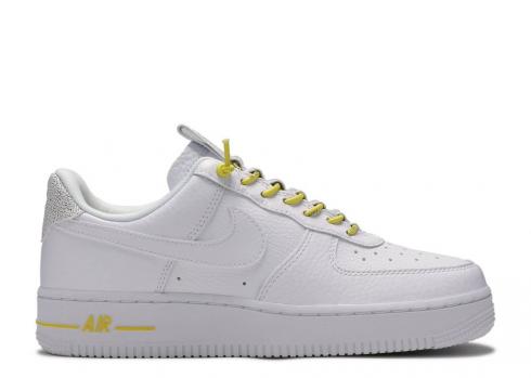 Nike Womens Air Force 1white Reflective White Chrome Black Yellow 898889-104