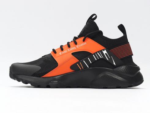 Nike Air Huarache Run SE Black Orange Mens Running Shoes 819685-058