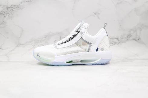 Air Jordan 34 Xxxiv Low White Green Blue Basketball Shoes Cz7747 016 Sepsale