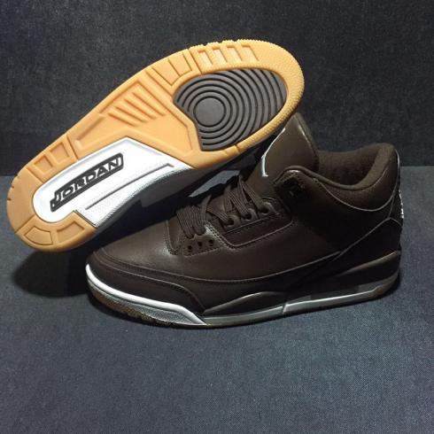 Nike Air Jordan III 3 Chocolate Brown Men Basketball Shoes Leather