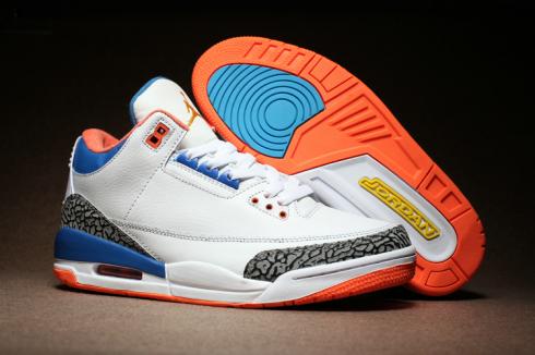 Nike Air Jordan III 3 Retro White Blue Orange Men Shoes 854261