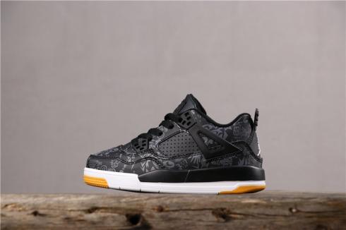 Nike Air Jordan 4 Kids Black Gum Basketball Shoes 308497-018