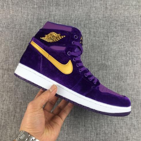 purple and gold nike sneakers