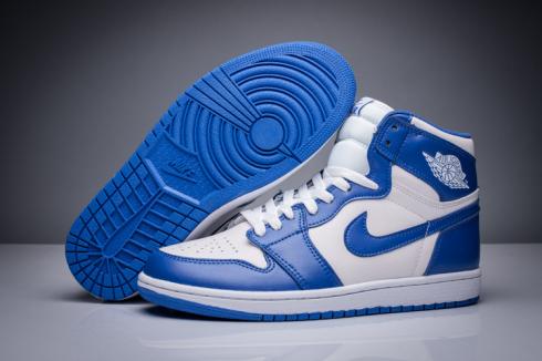 Nike Air Jordan I 1 Retro High Shoes Sneaker Basketball Men White Navy Blue