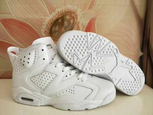 Nike Air Jordan VI 6 Retro Unisex Basketball Shoes All White 543390