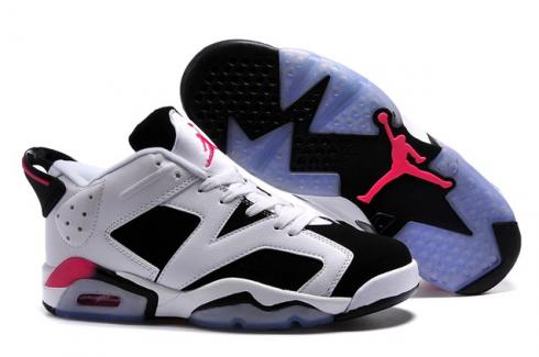 Nike Air Jordan Retro 6 Low White Black Sport Fuchsia Shoes For Lovers 768878 107