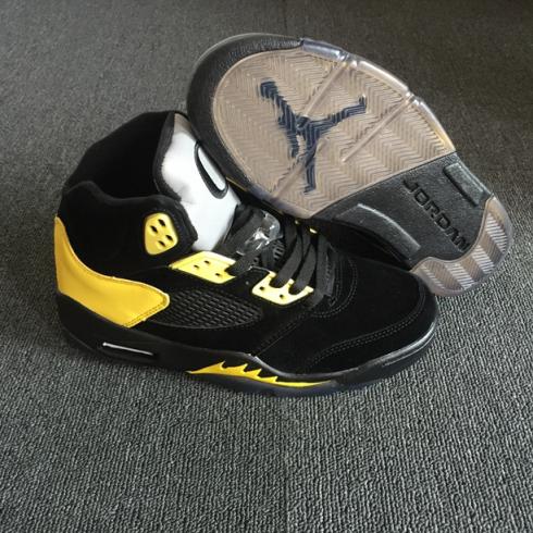 Nike Air Jordan V 5 Oregon PE Retro Men Basketball Shoes Black Yellow