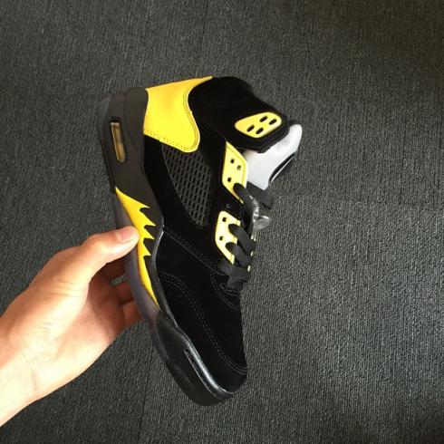 Nike Air Jordan V 5 Retro Men Basketball Shoes Black Yellow Oregon New